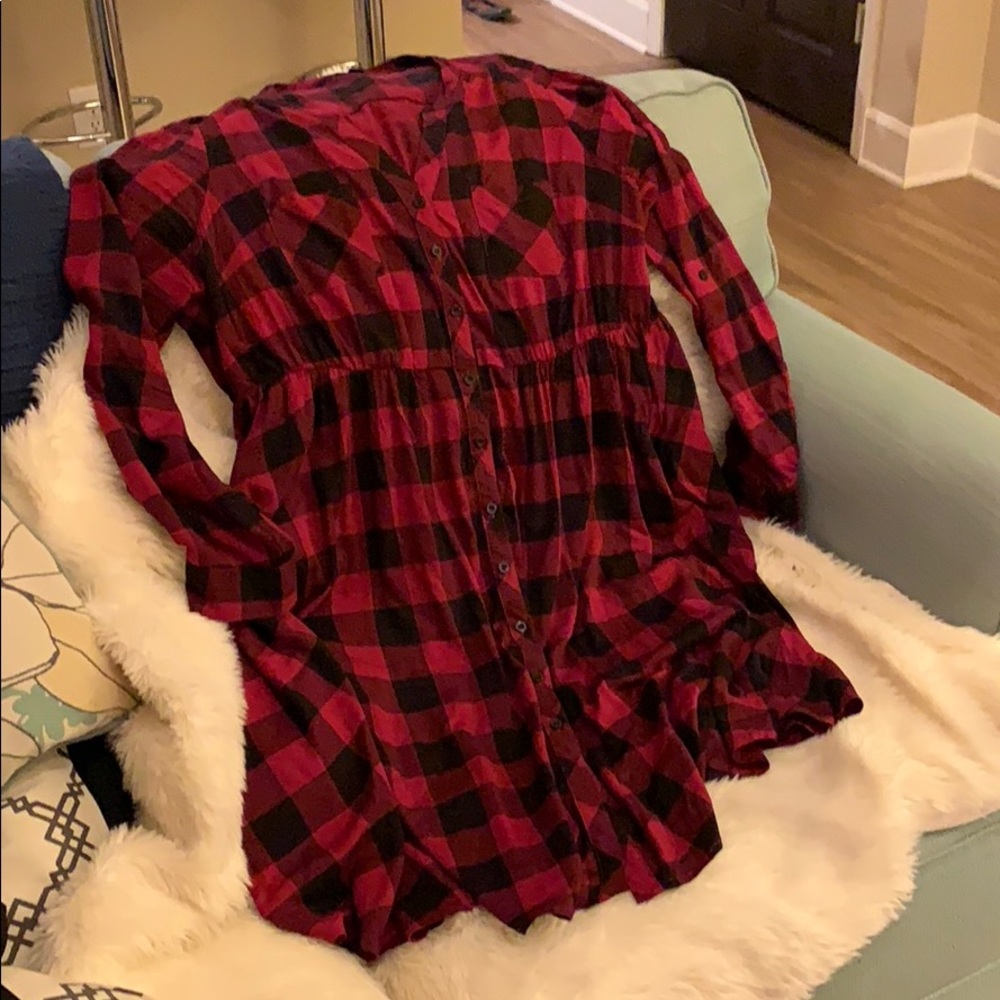 Red and Black Plaid Dress Torrid Size 1